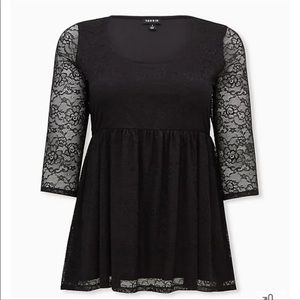 🖤Torrid Black lace babydoll top